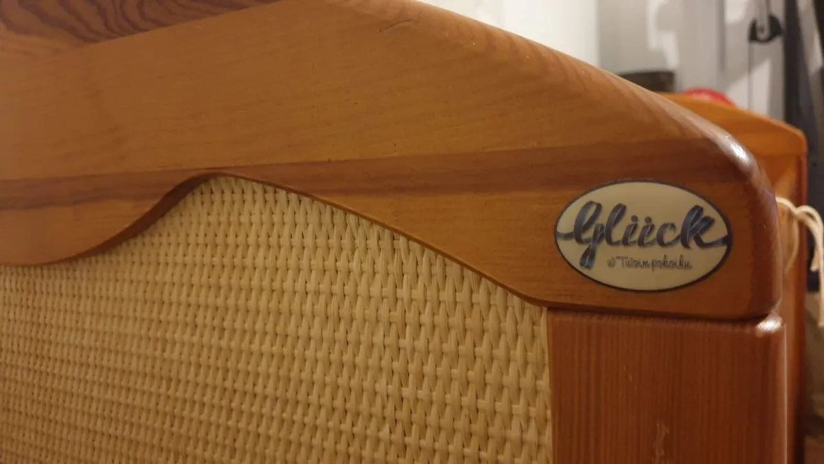 Wood & Rattan Baby Crib - Image 2