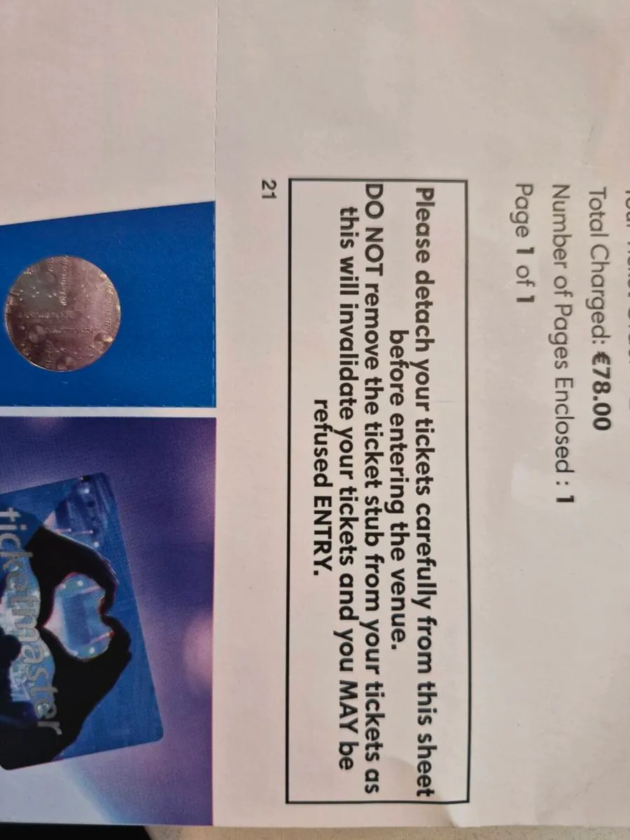 Concert tickets for 2 different concerts - Image 2