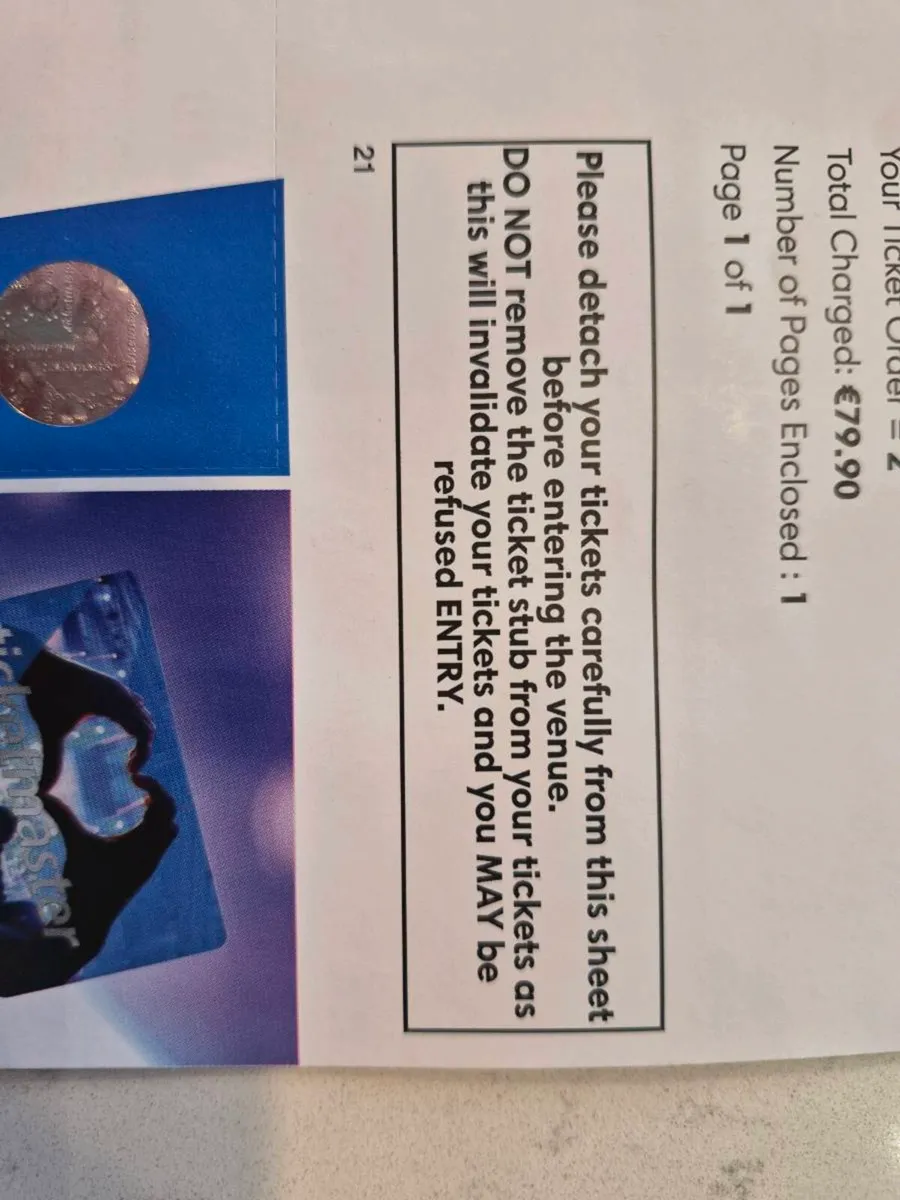 Concert tickets for 2 different concerts - Image 3