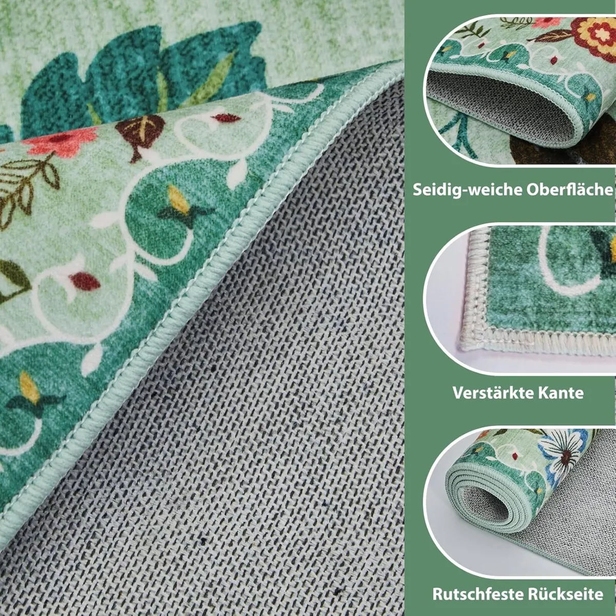 Large Rugs Living Room Low-Pile Boho Floral - Image 4