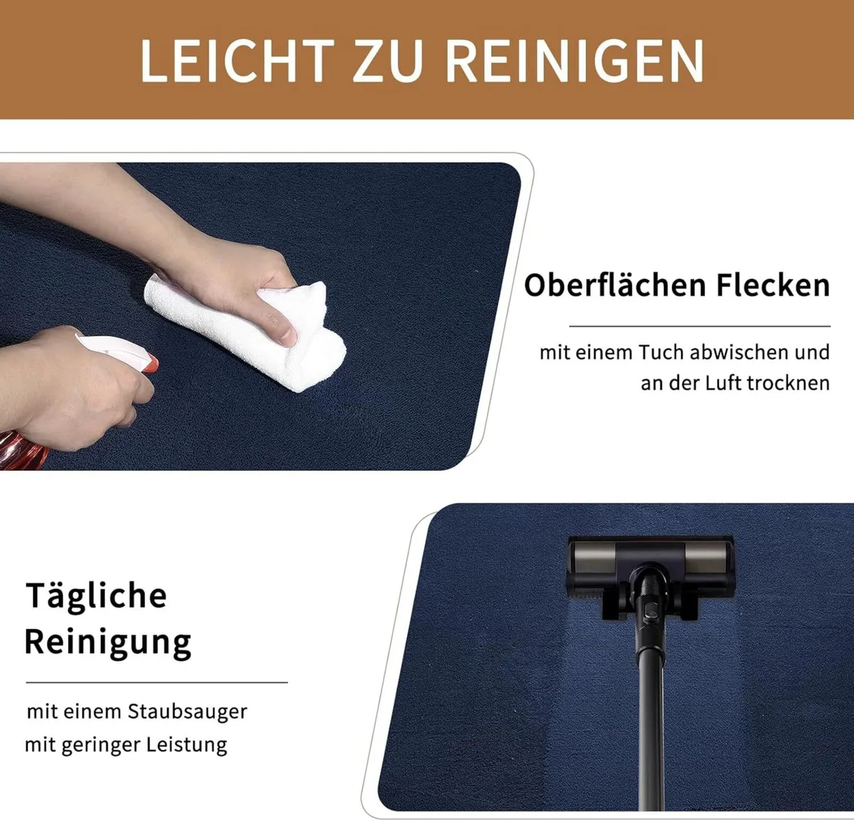 Navy Blue Area Rug 240 x 300 cm Fluffy Non-Slip - Image 4