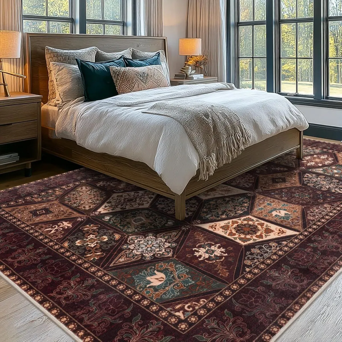 Vintage Area Rugs for Bedroom 140x200 cm Retro - Image 4