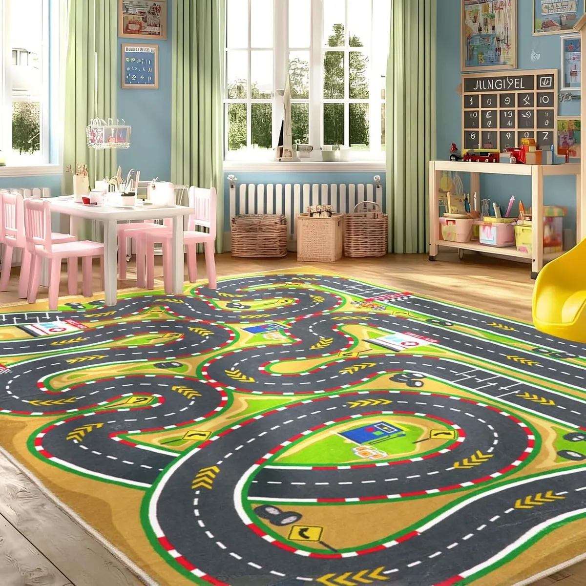Car Racing Track Rug Soft Non-Slip Machine - Image 2