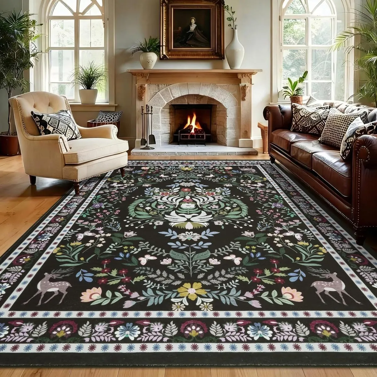 Rugs Living Room Large 160x230cm Vintage Washable - Image 1