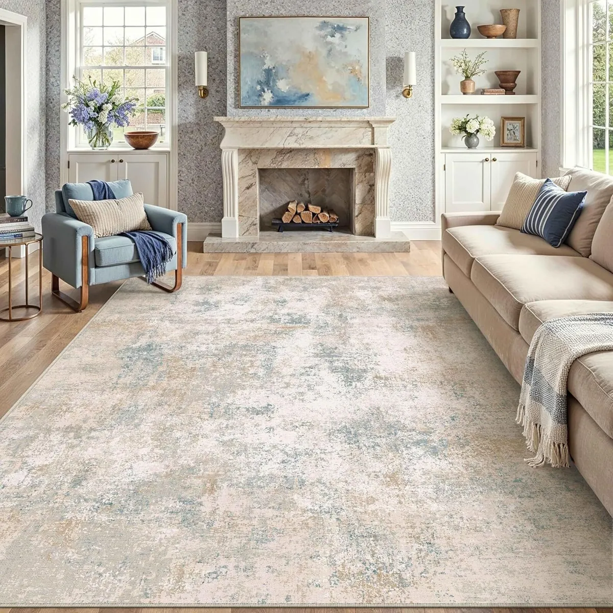 Abstract Area Rug Living Room Extra Large 240x300 - Image 1