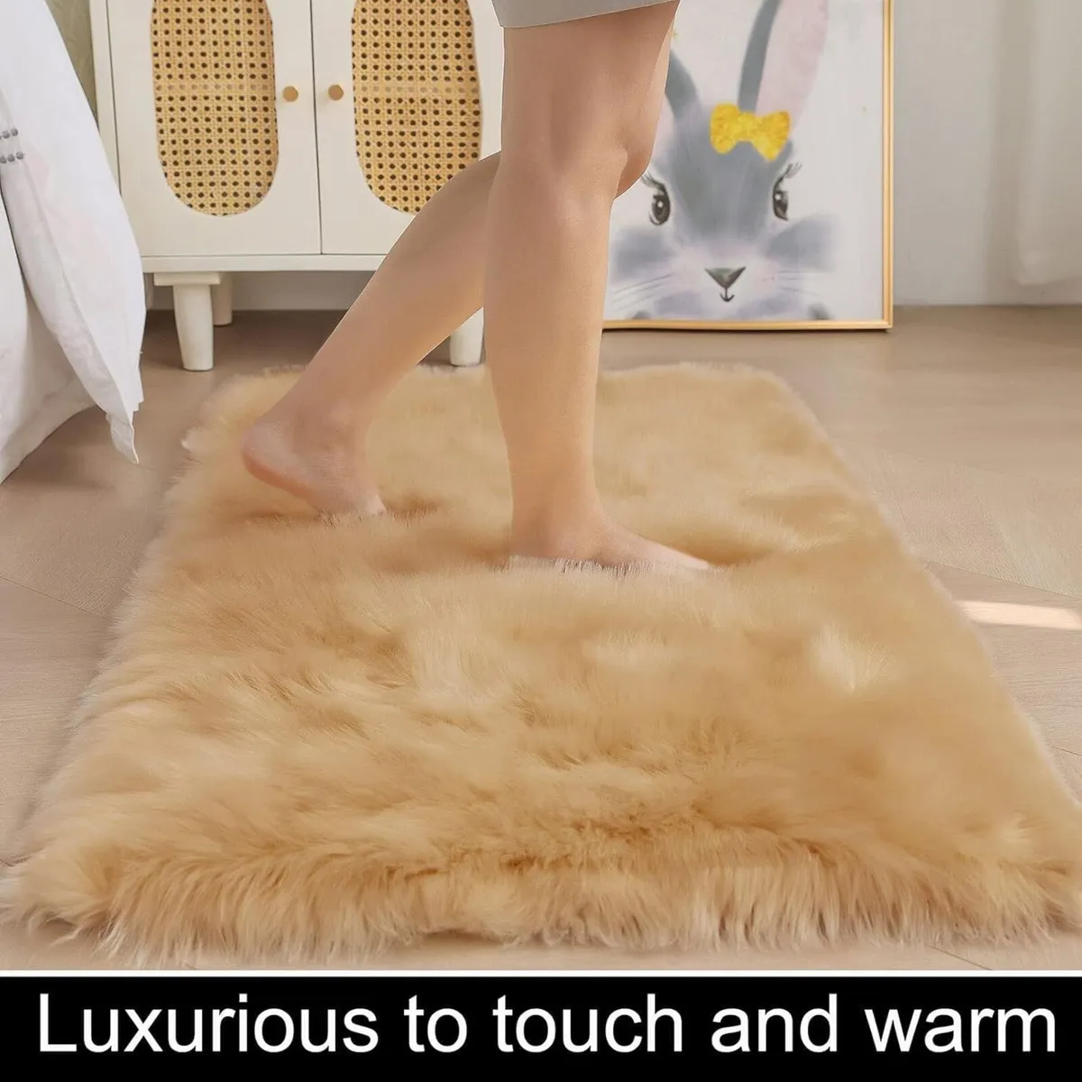 Faux Fur Rug Small Fluffy Soft Rugs for Bedroom - Image 4
