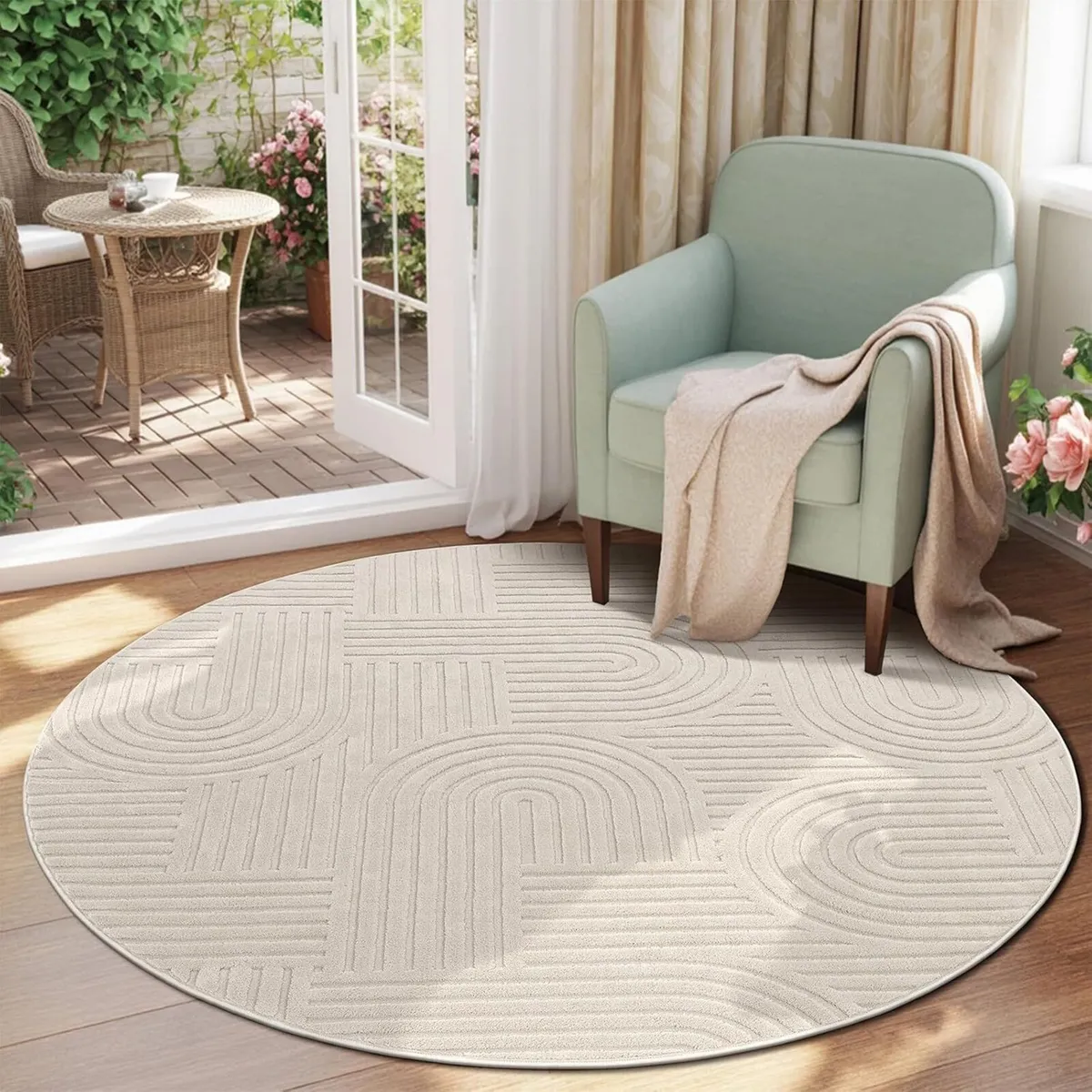 Round Large Rugs for Living Room 200cm Machine - Image 1