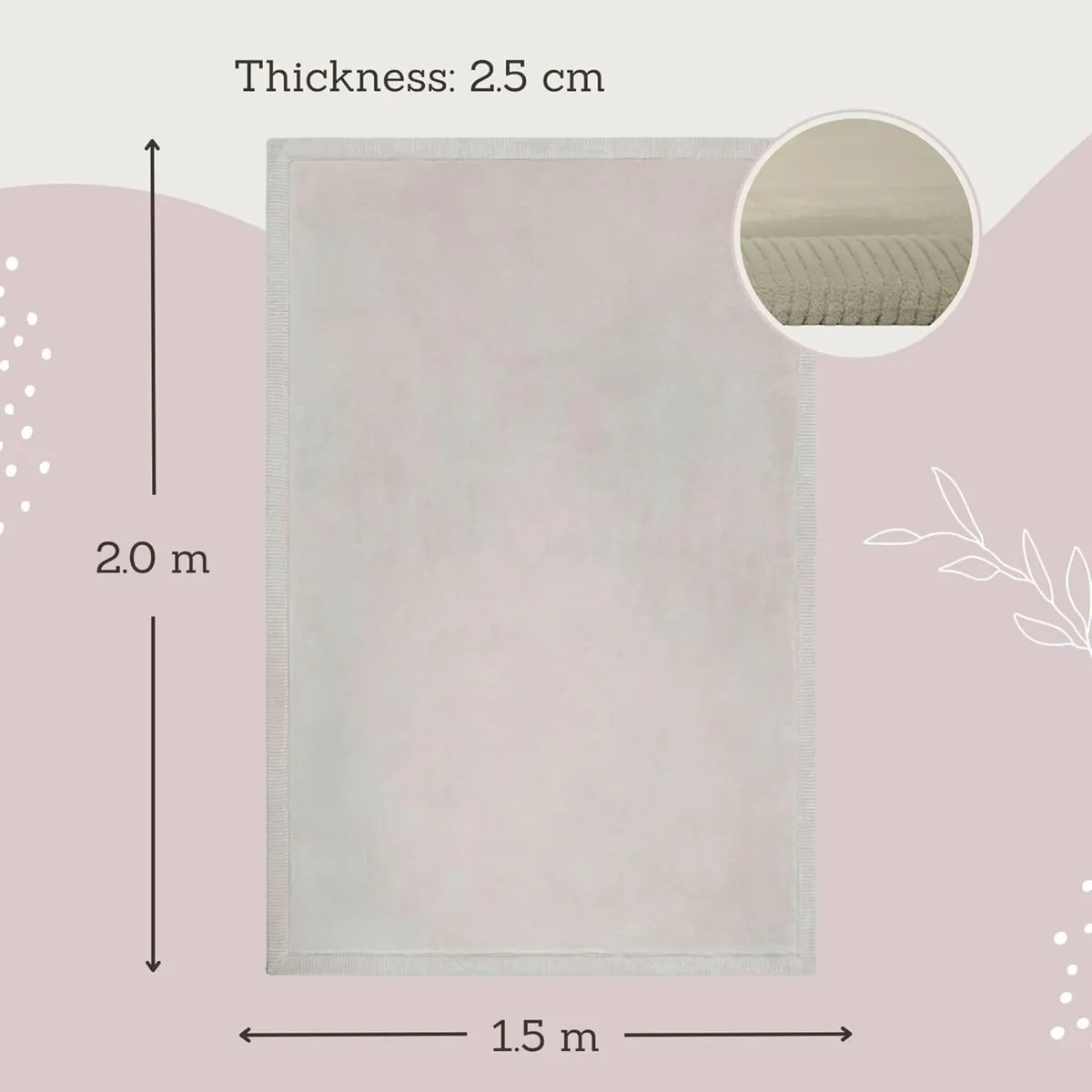 Premium Large Coral Velvet Baby Play Mat 200x150x2 - Image 3