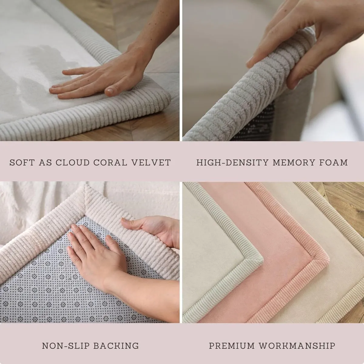 Premium Large Coral Velvet Baby Play Mat 170x120x2 - Image 3