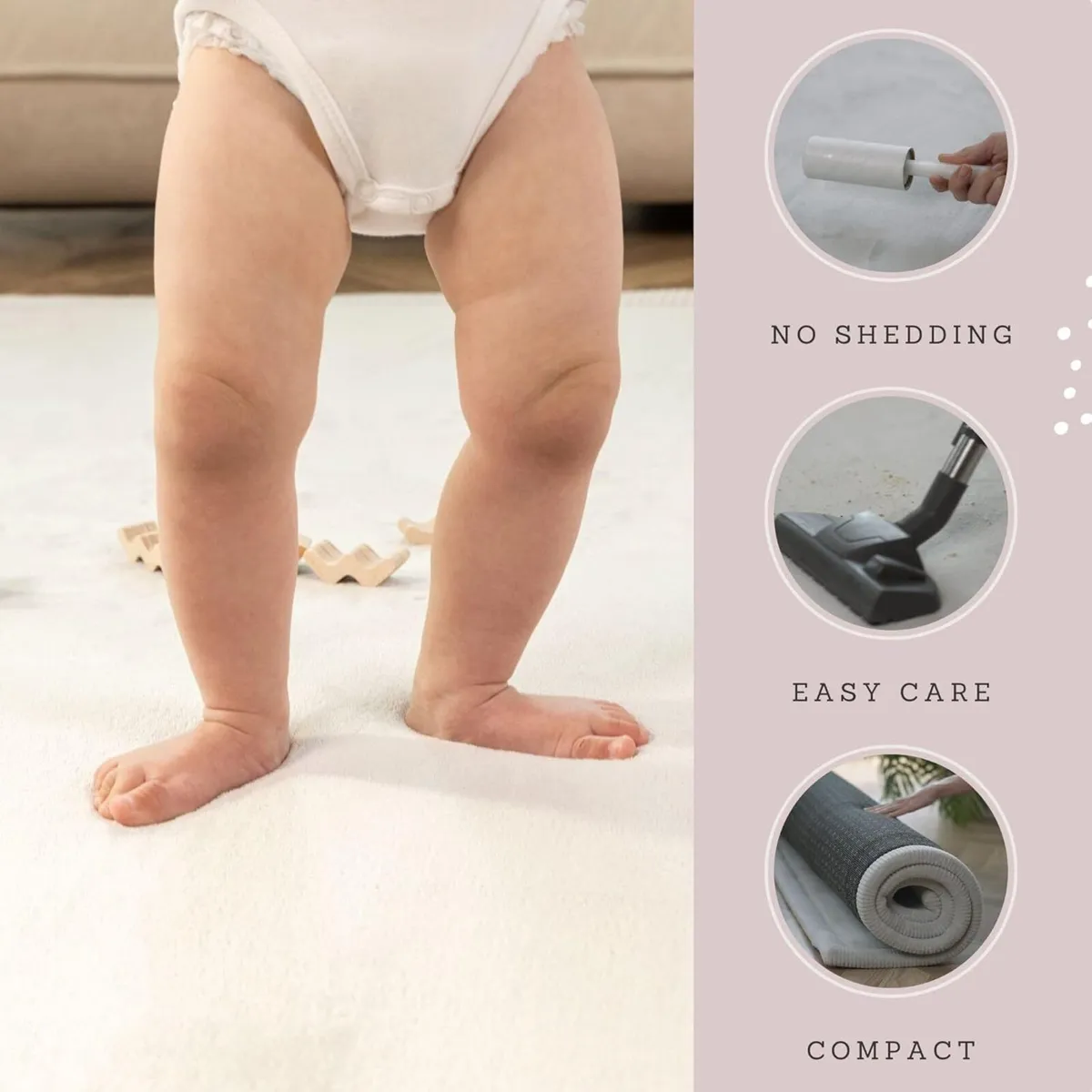 Premium Large Coral Velvet Baby Play Mat 170x120x2 - Image 4