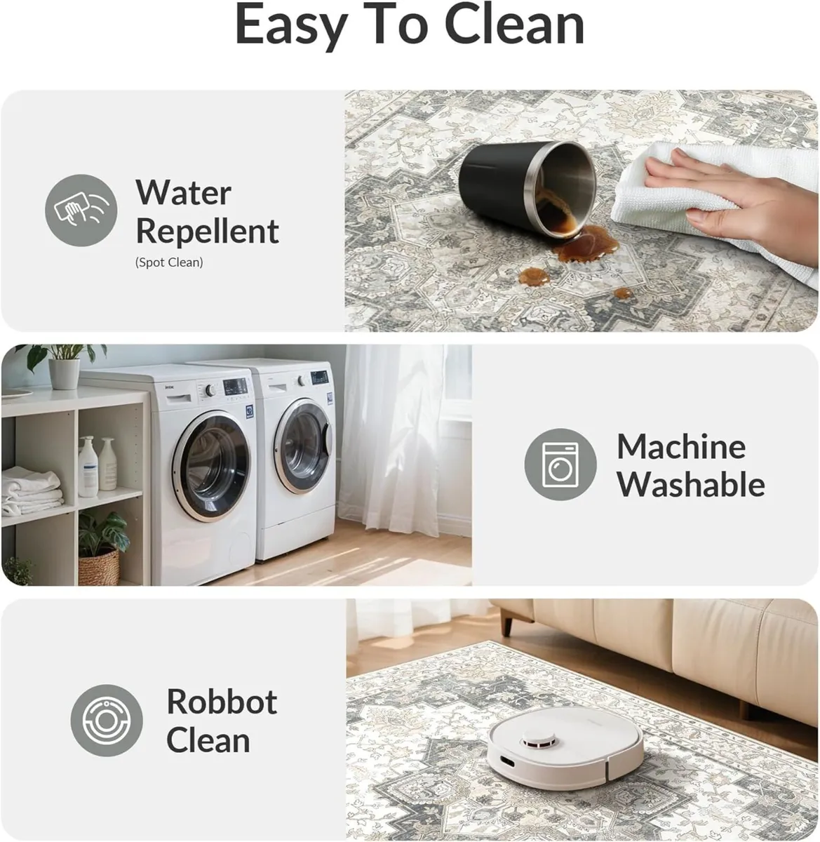 Rugs Living Room Large 160x230cm Vintage Boho - Image 3