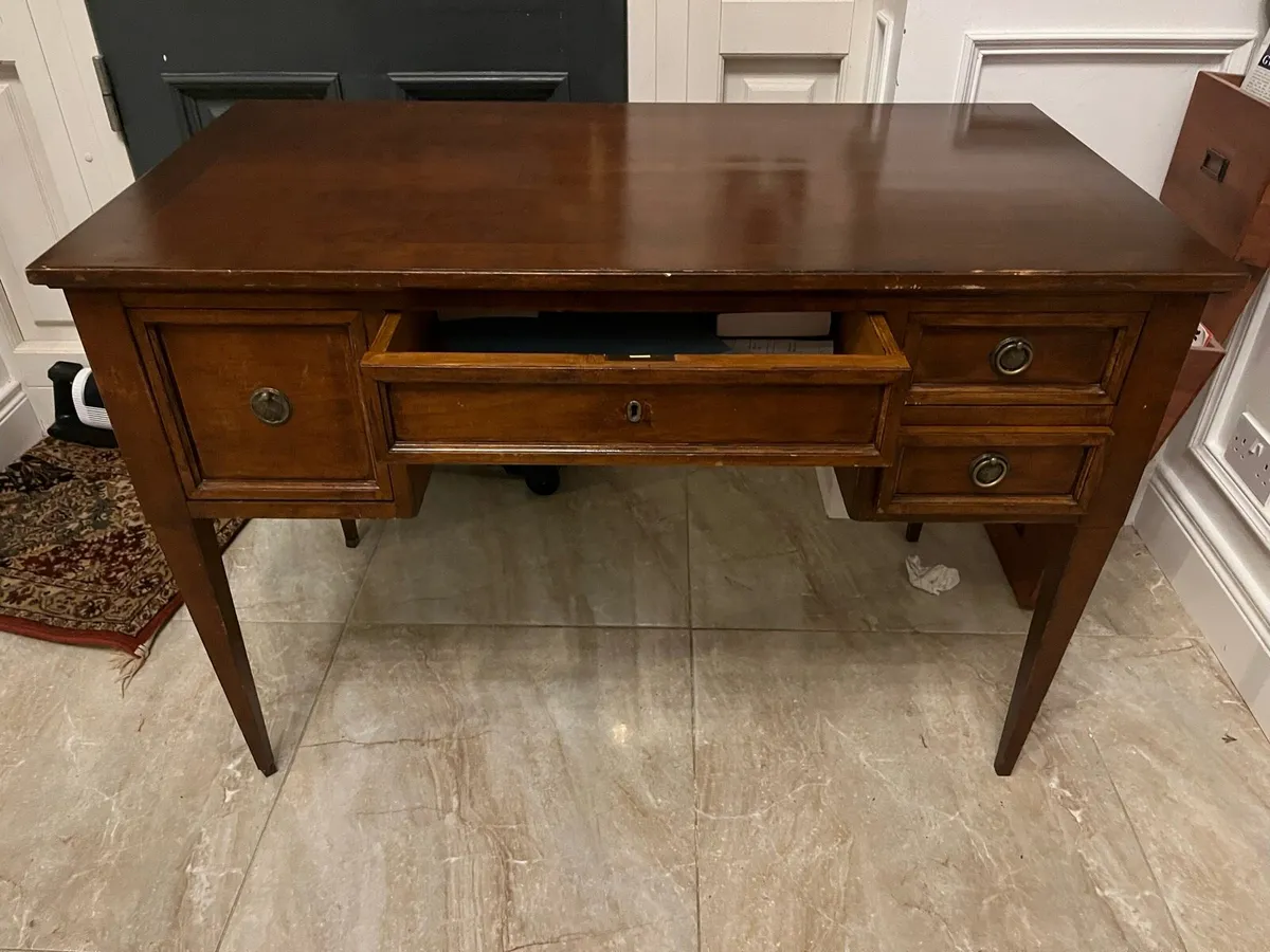 Mahogany Dressing Table/Side Table - Glass Top - Image 2