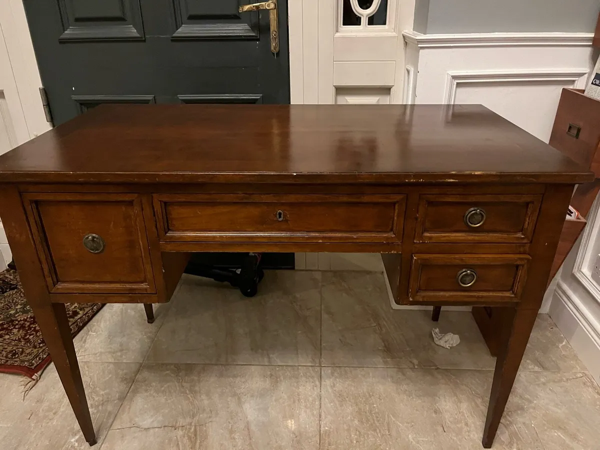 Mahogany Dressing Table/Side Table - Glass Top - Image 1