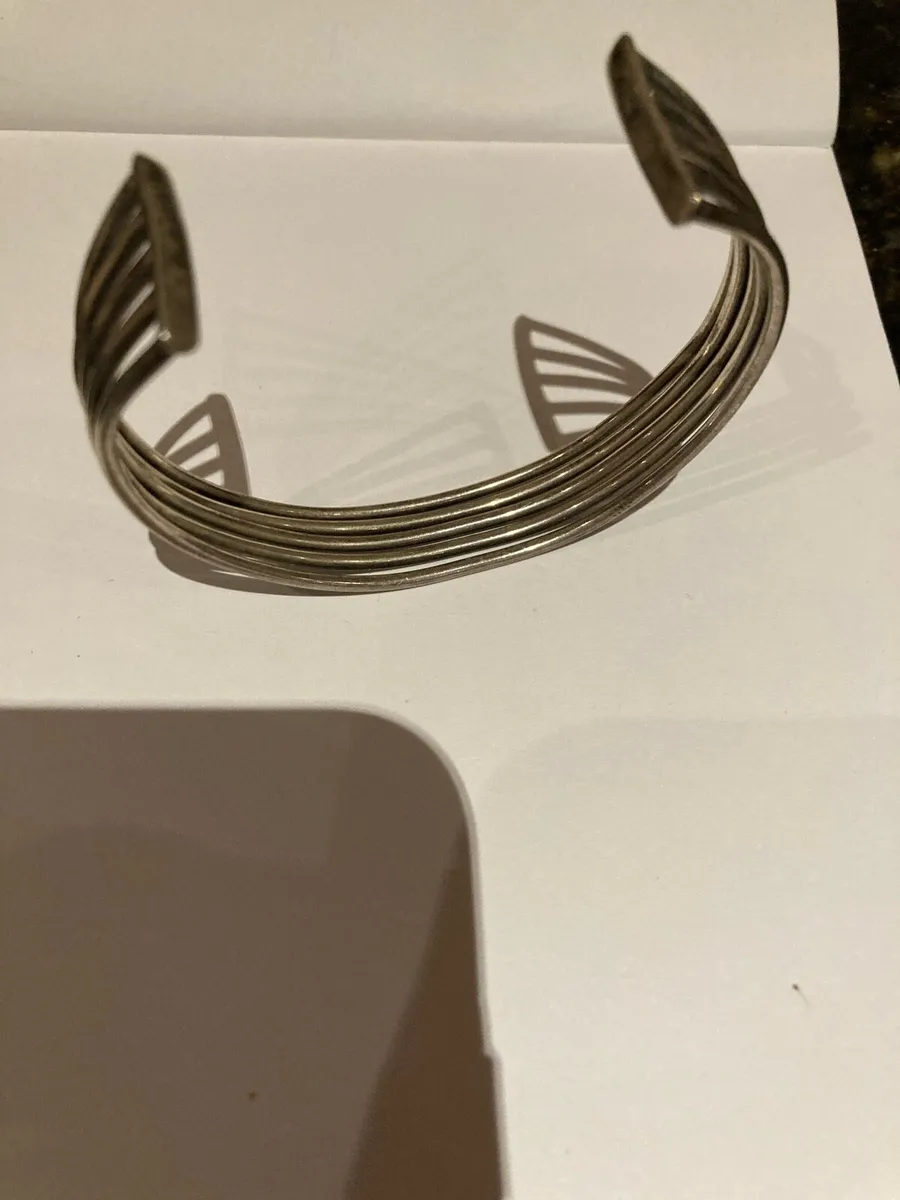 Heavy Sterling Silver cuff bangle - Image 3