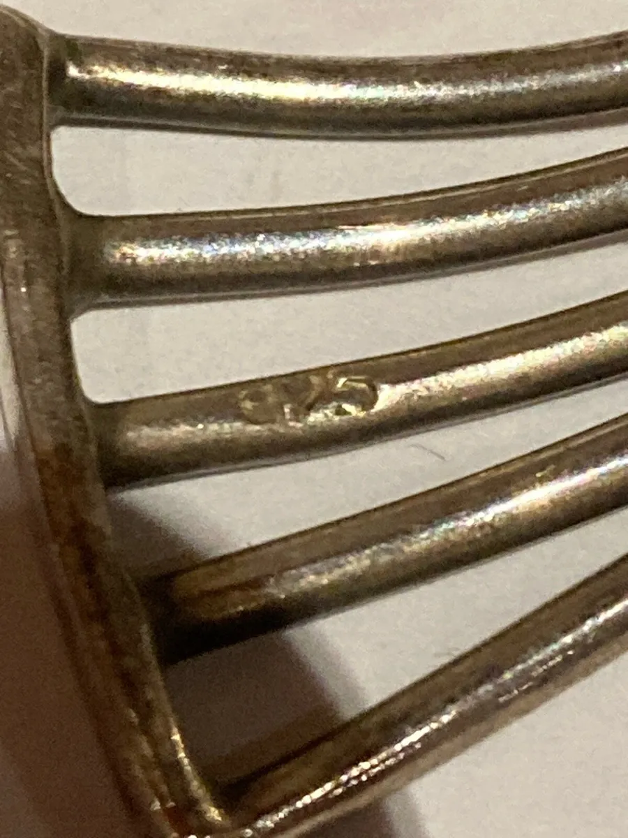 Heavy Sterling Silver cuff bangle - Image 4