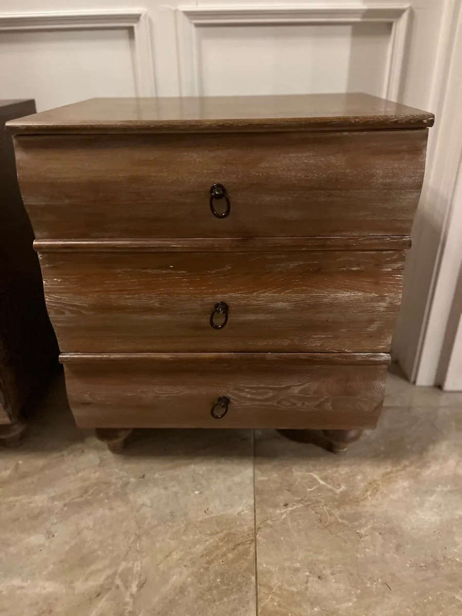Pair Limed Oak Bedside Chests - Image 2