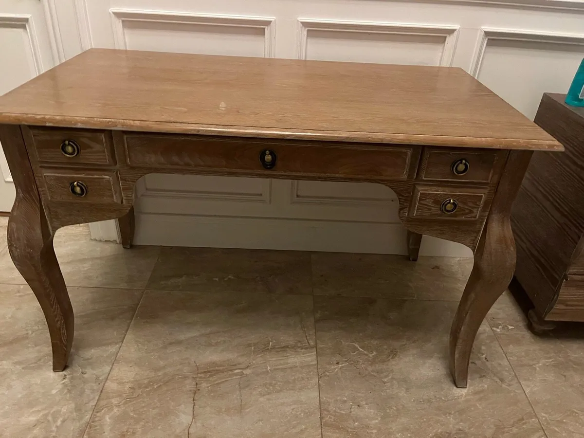 Limed Oak Side Table or Writing Desk