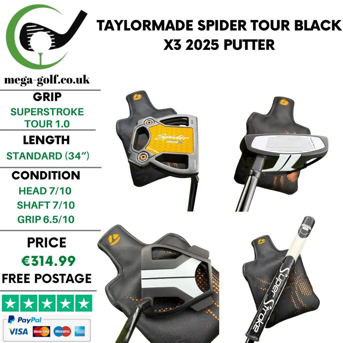 Taylormade Spider Tour Black X3 2025 Putter / 34'' - Image 1