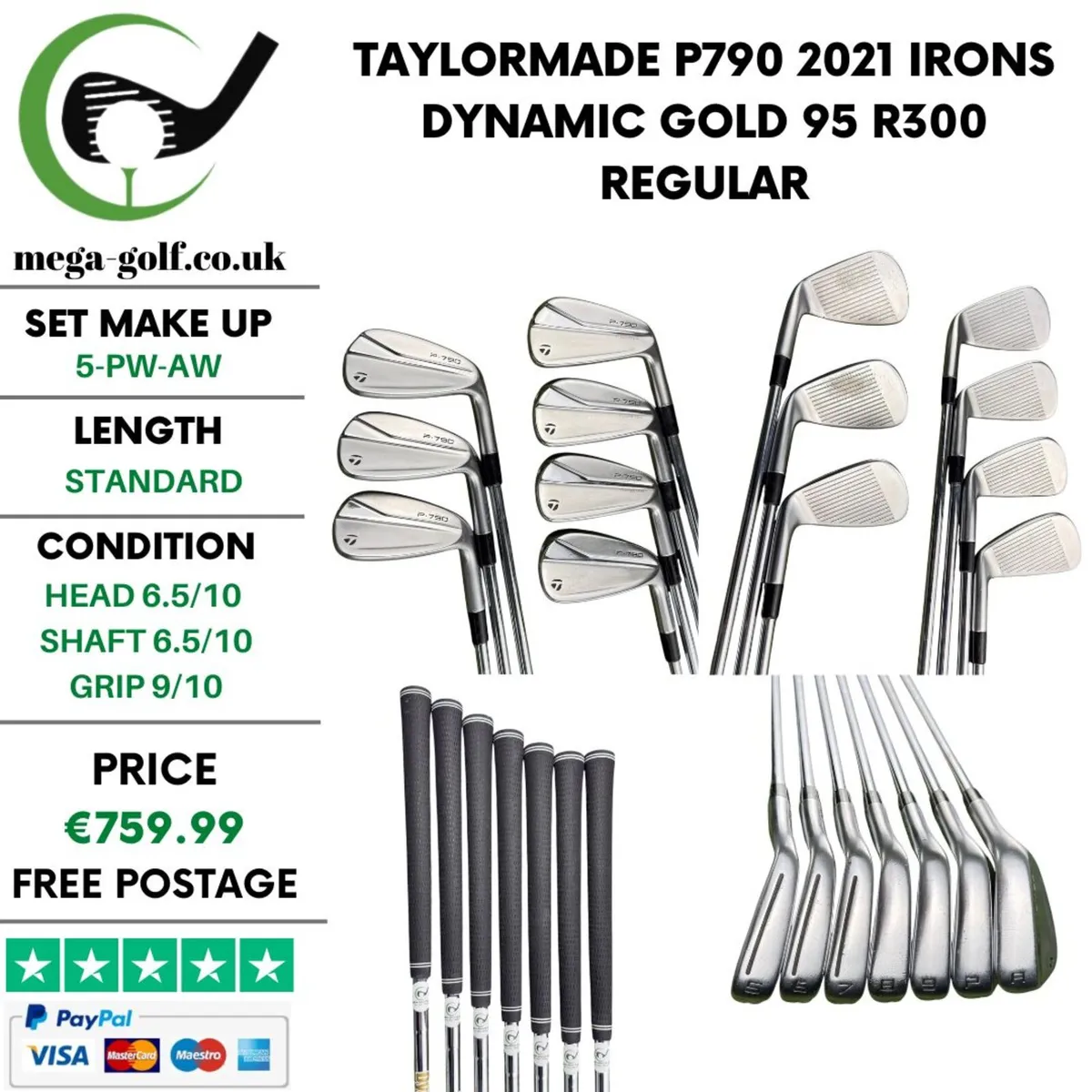 Taylormade P790 2021 Irons / 5-Pw-Aw / Regular - Image 1