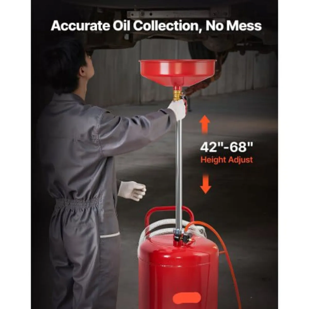 95L Waste Oil Drain Tank, Air Operated Portable Oi - Image 4