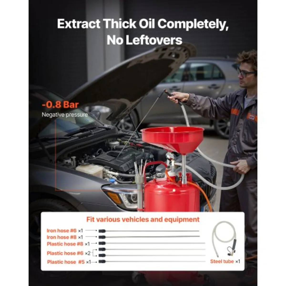 79.5L Waste Oil Drain Tank, Air Operated Portable - Image 3