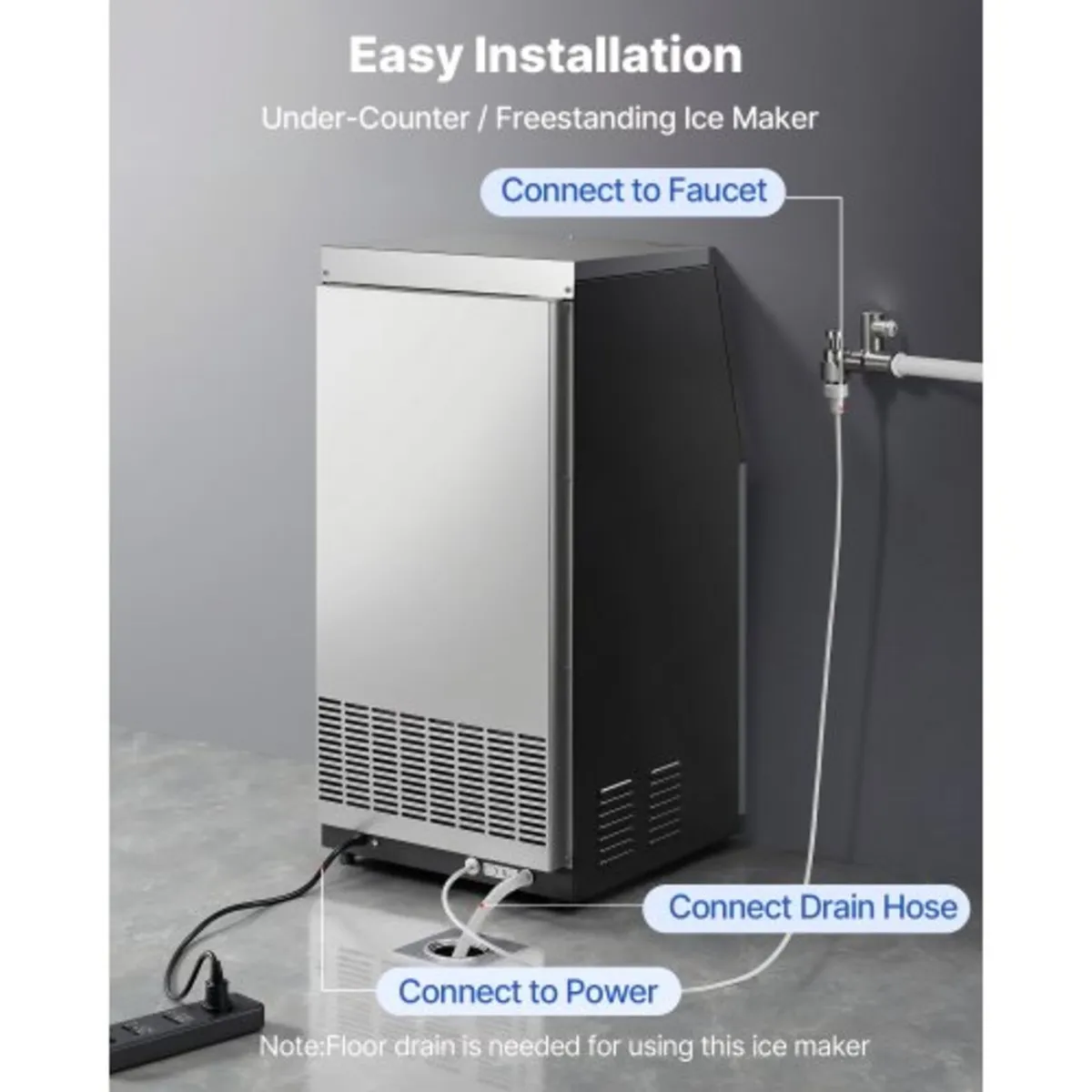 Ice Maker Machine, 45 kg/24h with 14 kg Storage Ca - Image 4