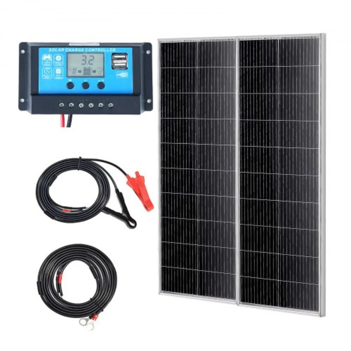 200W Monocrystalline Solar Panel Kit, 2PCS Monocry - Image 1