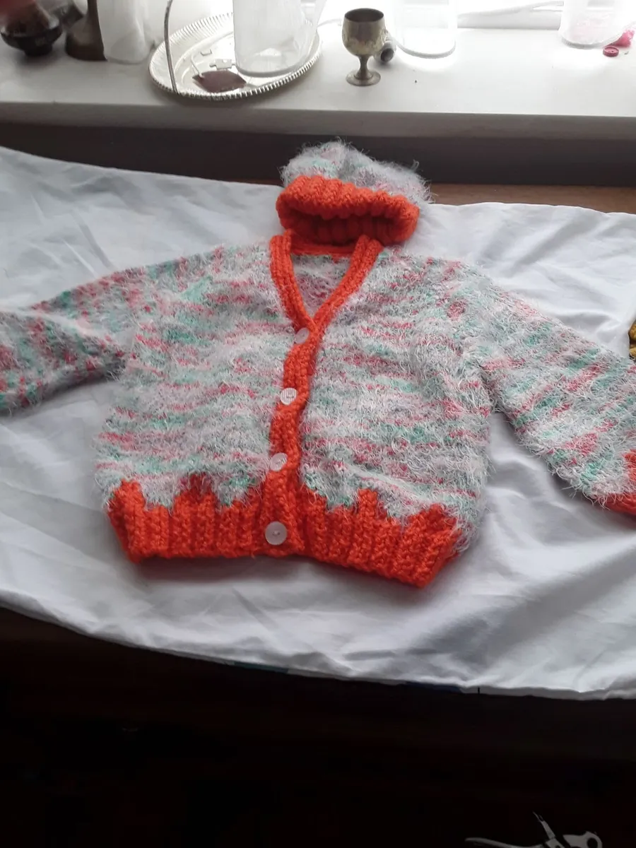 Four new  different toddler cardigans to with hats - Image 2