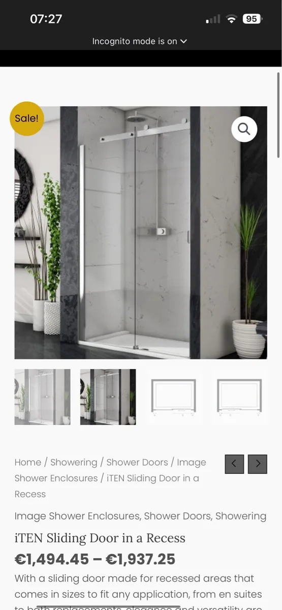 Ex-display (pls read) corner enclosure set shower - Image 1