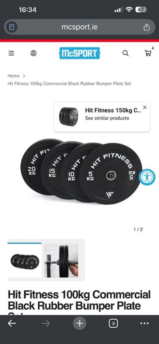 Olympic Bumper Plates - 105kg Set - Image 1