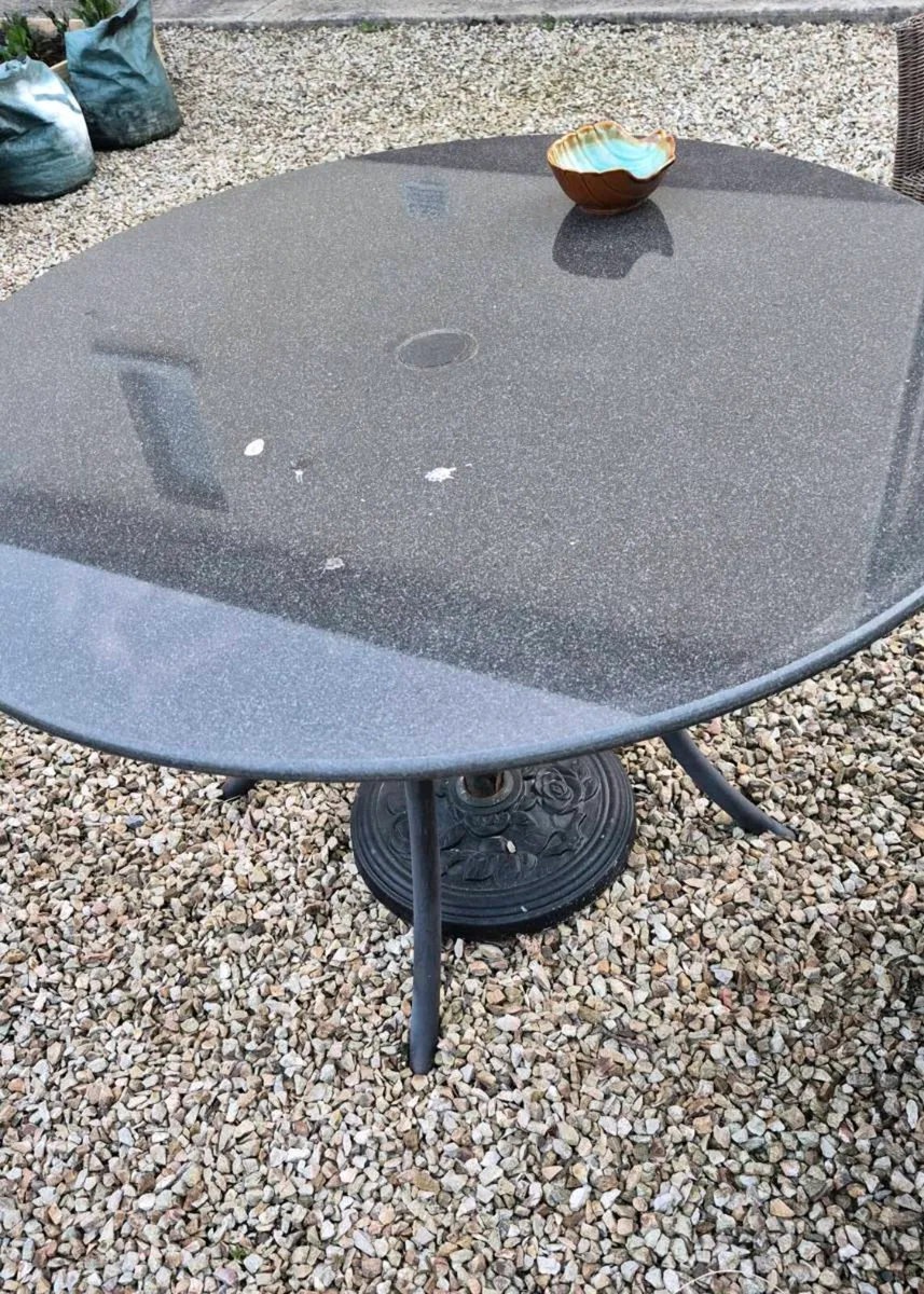 Granite Patio Table & 4 Chairs - Image 3