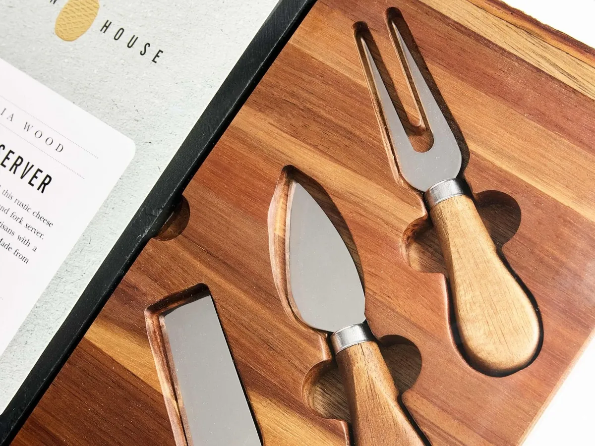 Acacia Wood CHEESE BOARD & SLATE (unopened) - Image 3