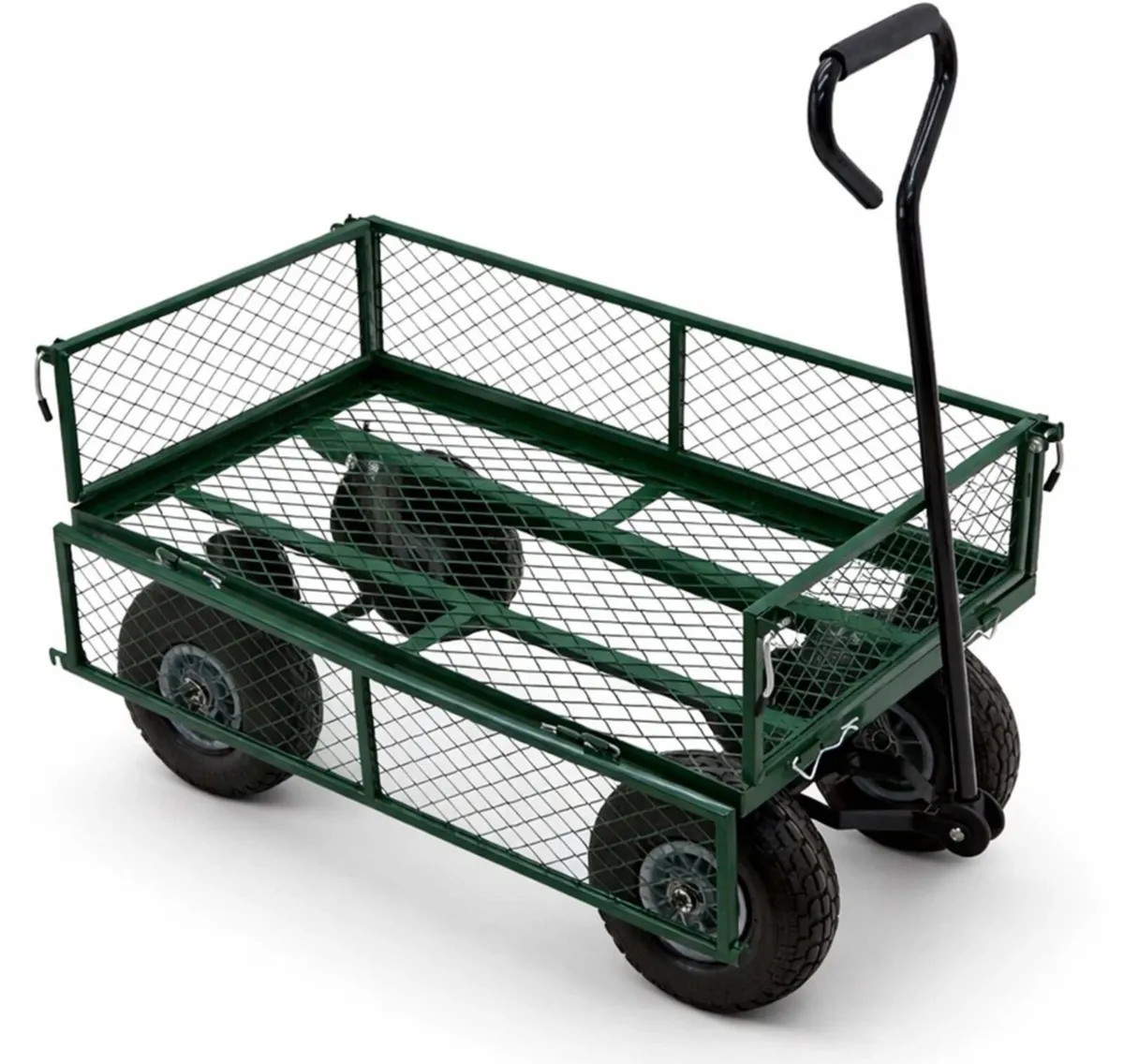 NEW Heavy Duty Metal Green Garden Cart 400kg - Image 3