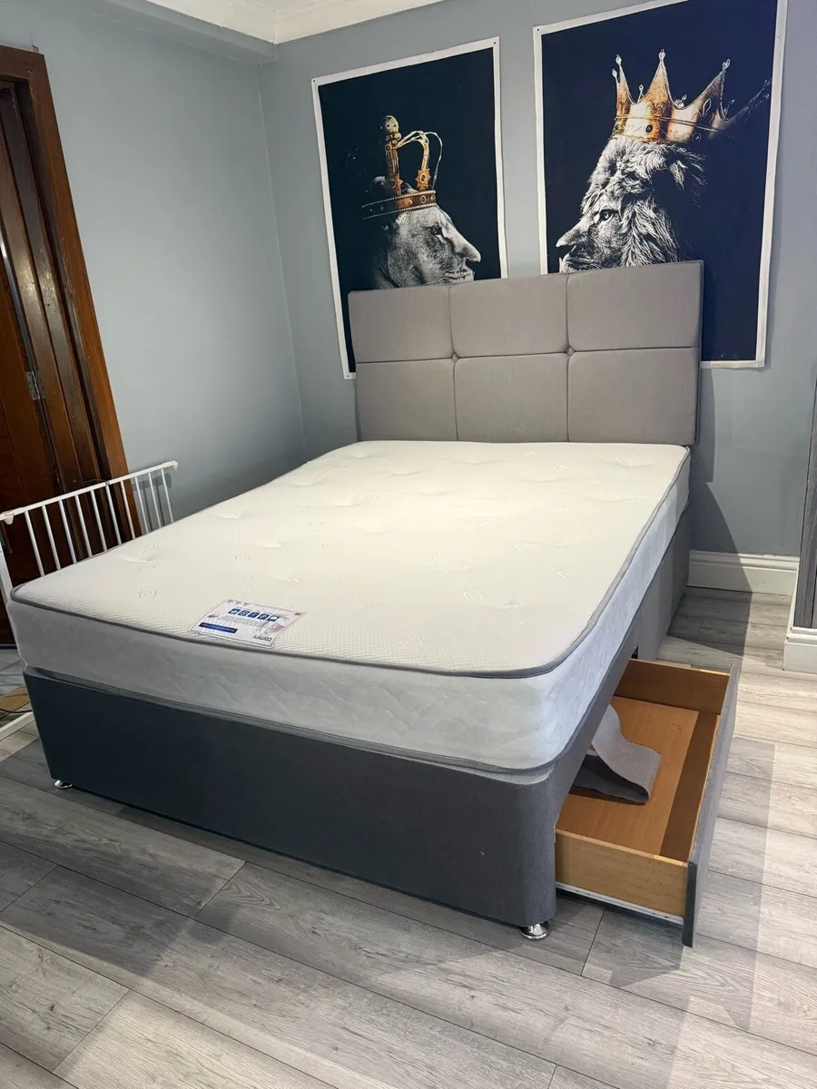King size bed and mattress - Image 2