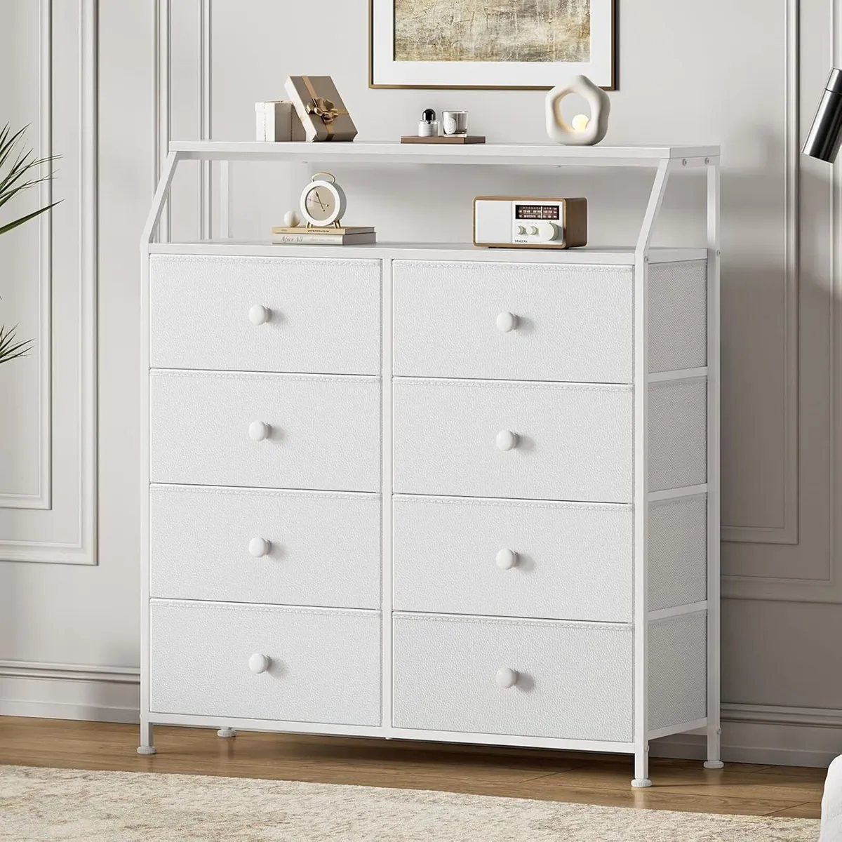 Chest of Drawers with 8 White Dresser for Bedroom - Image 1