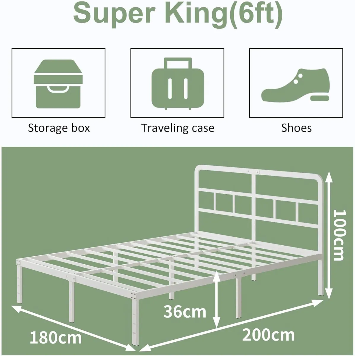 Super King Bed Frame 6ft with Curved Headboard 36 - Image 2