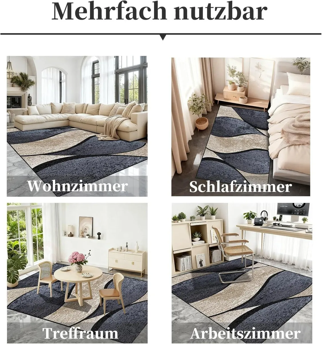 Washable Living Room Rug 200x300cm Large Short - Image 3