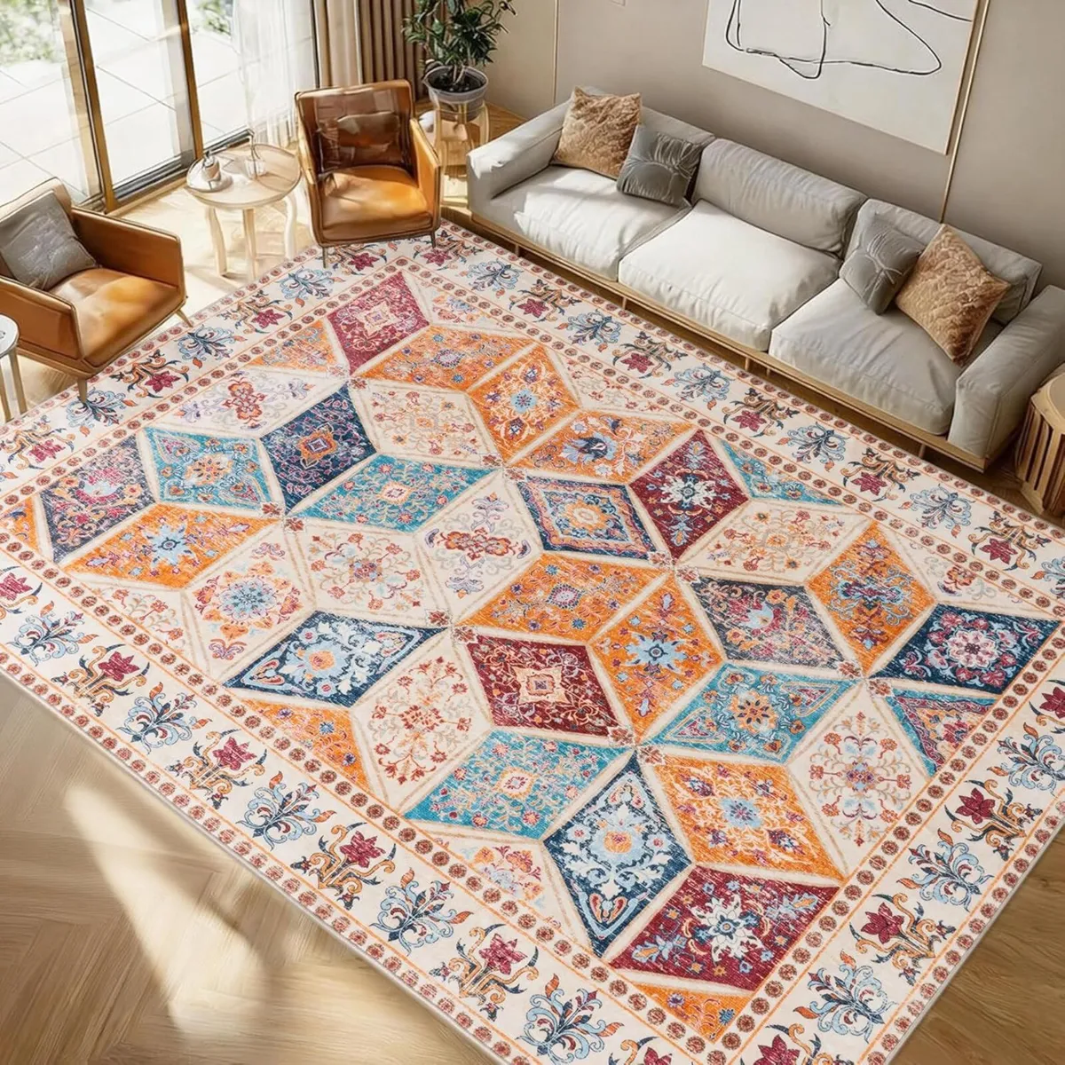 Vintage Area Rugs for Bedroom 160x230 cm Retro - Image 1