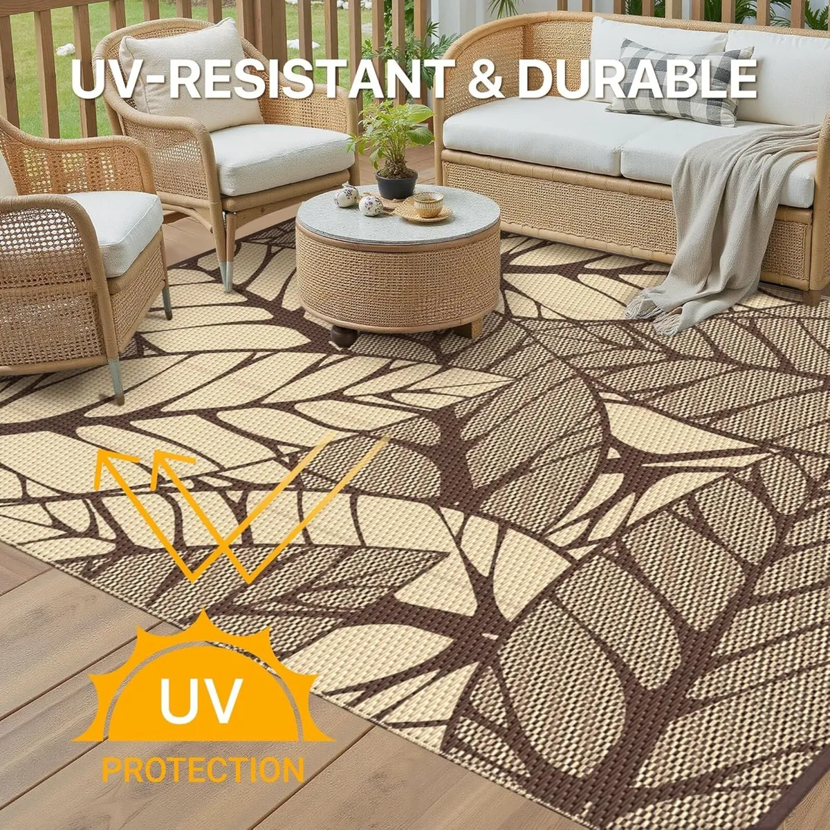 Outdoor Rug 240x300cm Extra Large Botanical Leaf - Image 4