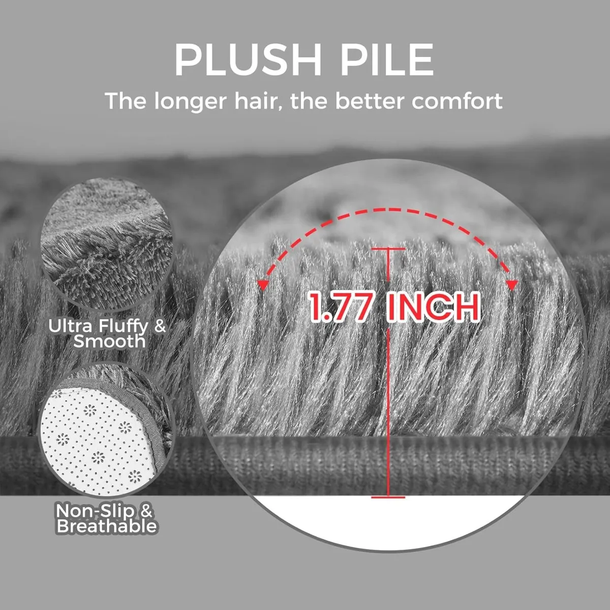 Ultra Soft Area Rugs for Living Room Fluffy Plush - Image 2