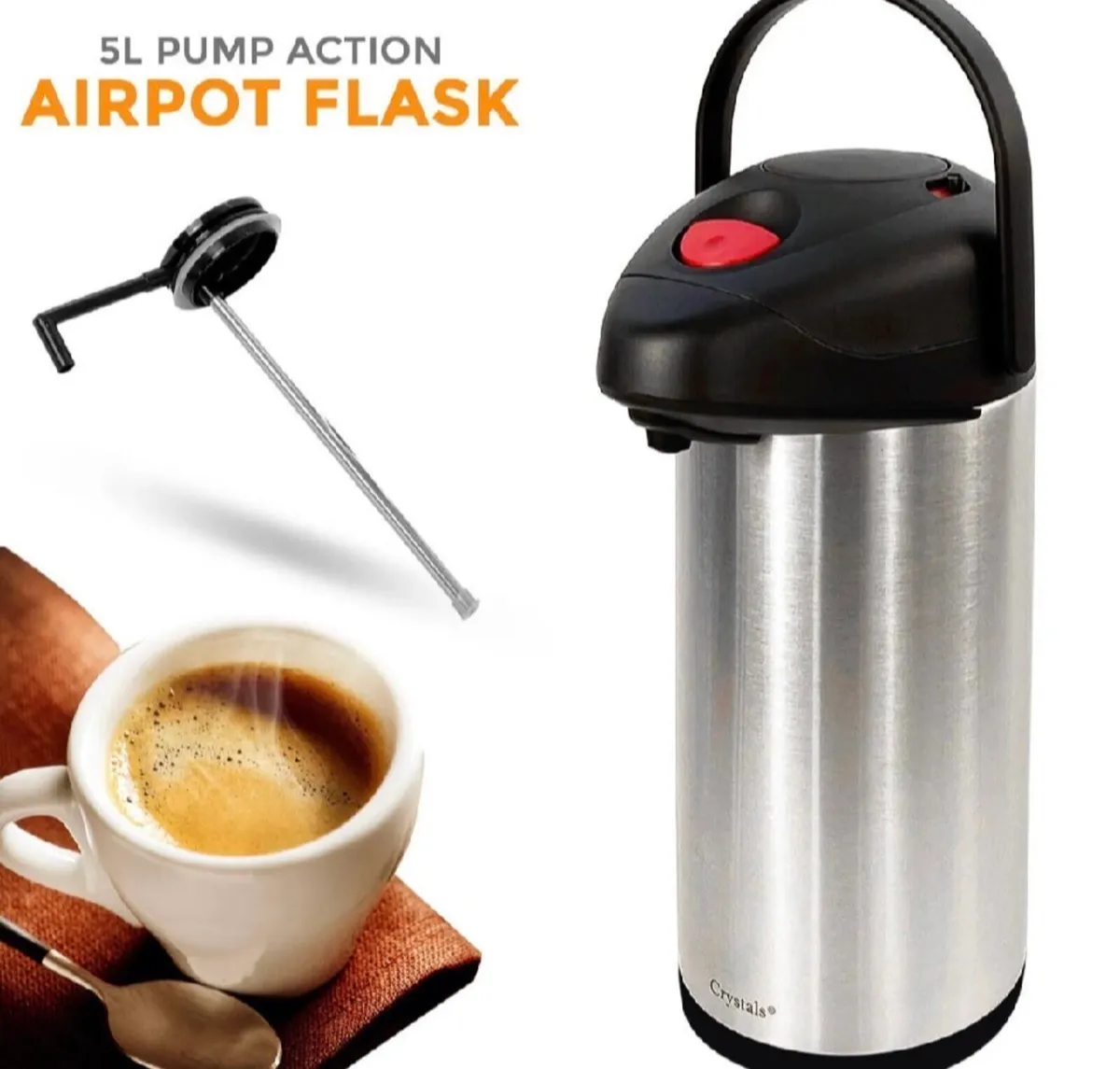 NEW Tea or Coffee Vacuum Air Pot Flask 5 Litre - Image 1