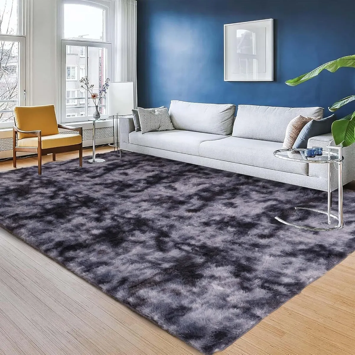 Rugs Living Room Large 200x290 cm Soft Fluffy Tie - Image 1