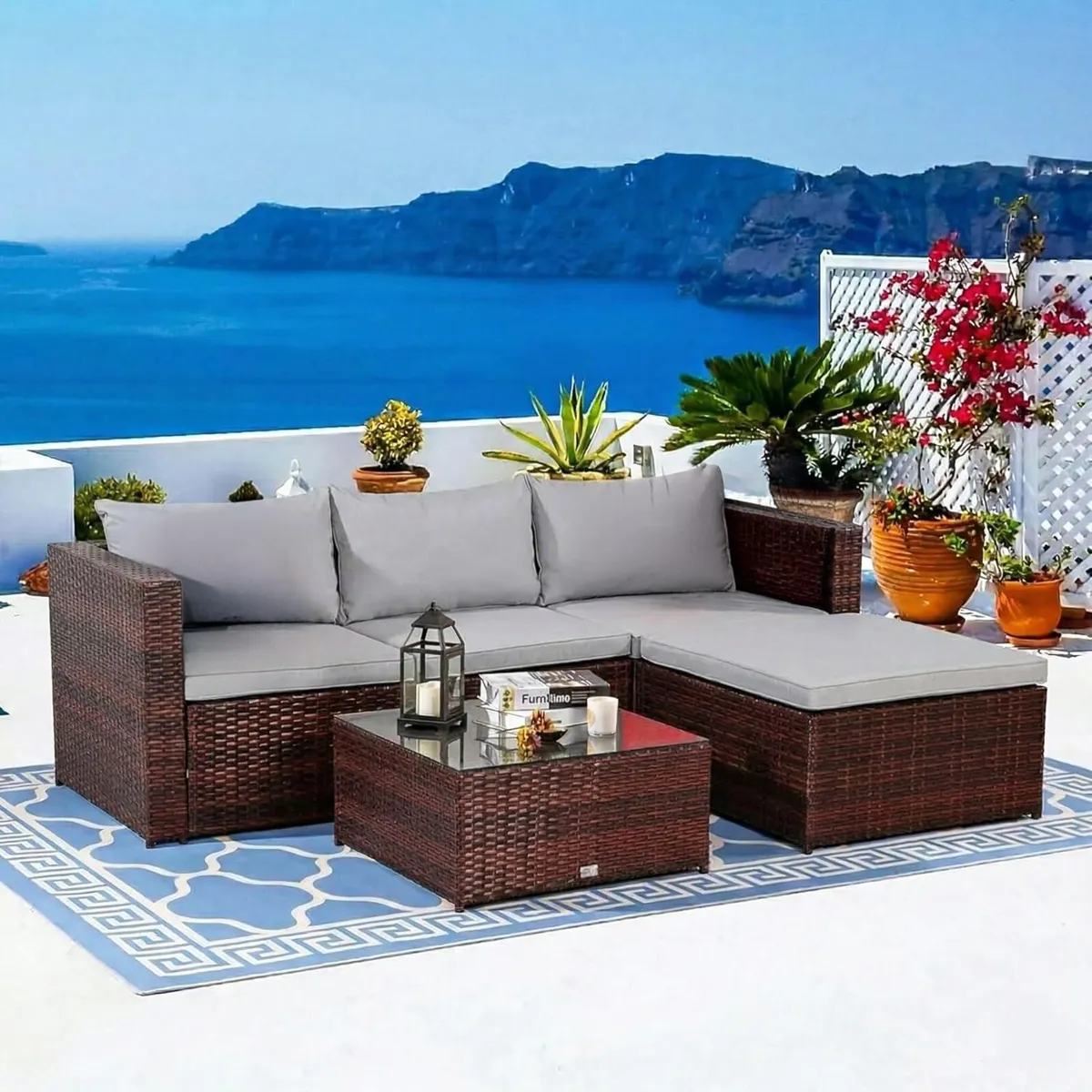 Malaga Outdoor Furniture 4 Seater Rattan Garden - Image 1