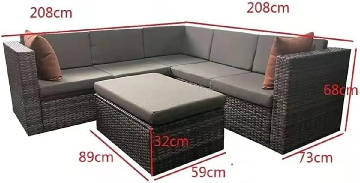 Monaco Rattan Garden Furniture Set 6 Piece Seat 5 - Image 3