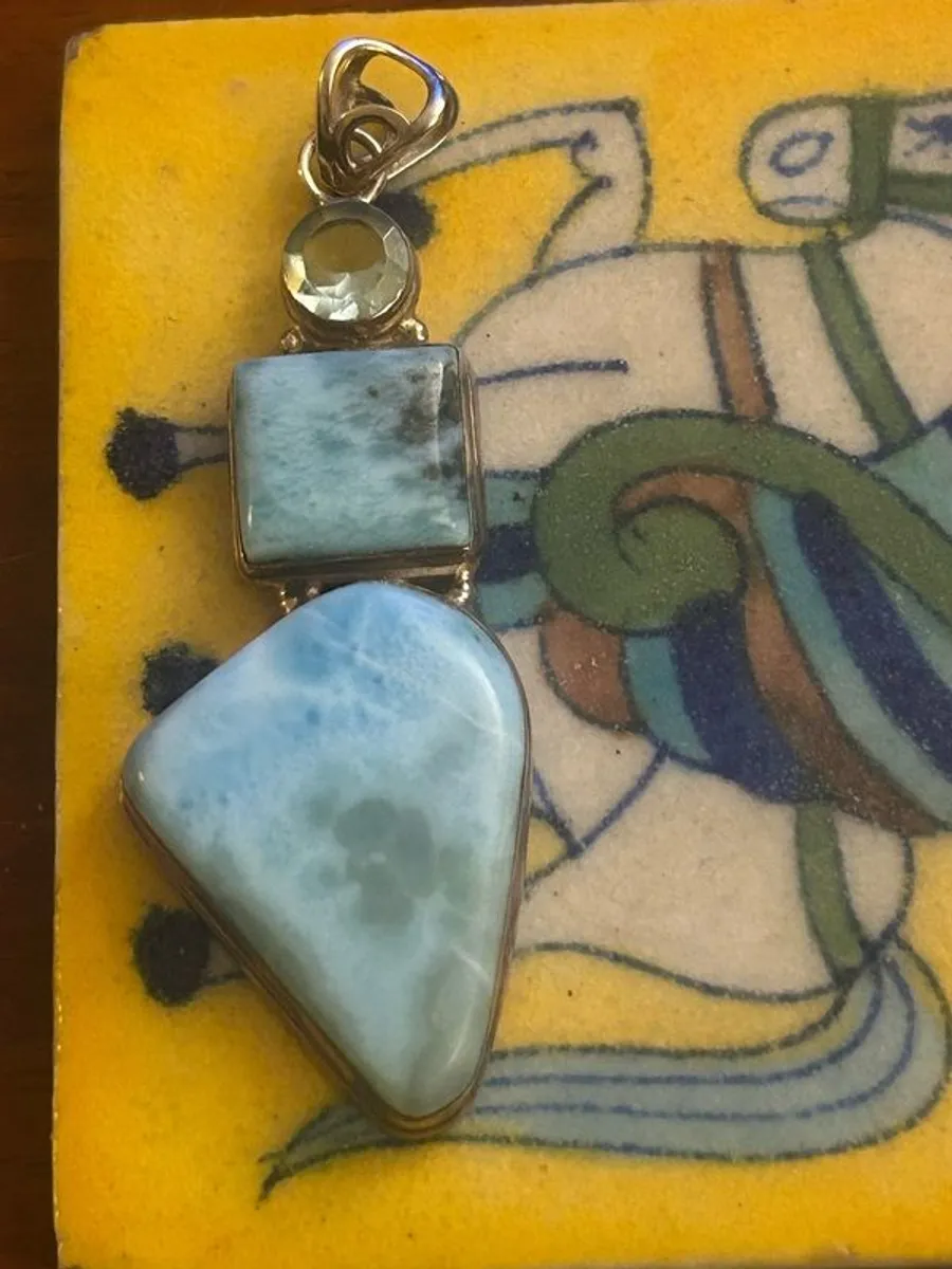 Larimar & Sterling Silver Pendant - Image 3