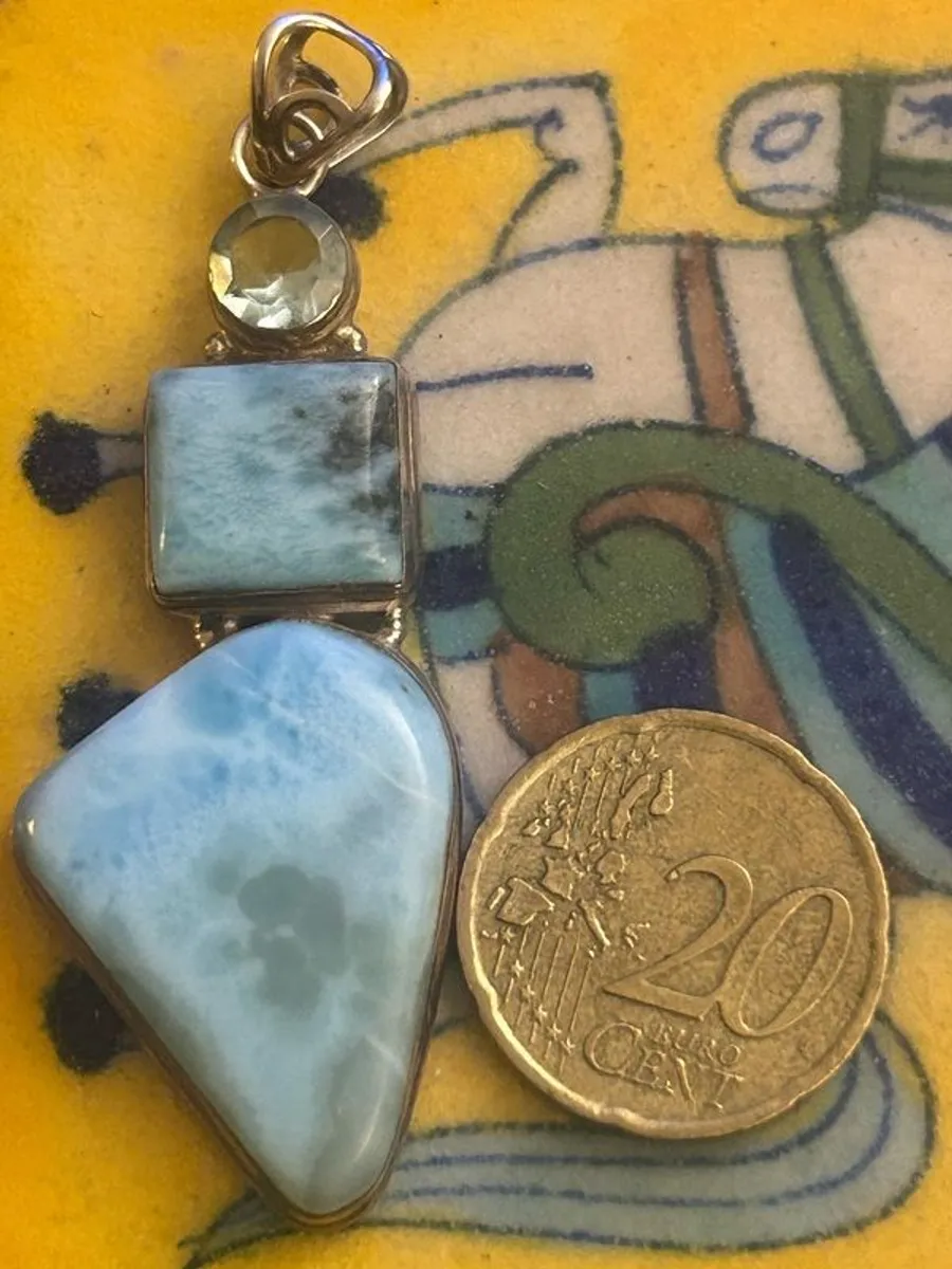 Larimar & Sterling Silver Pendant - Image 4