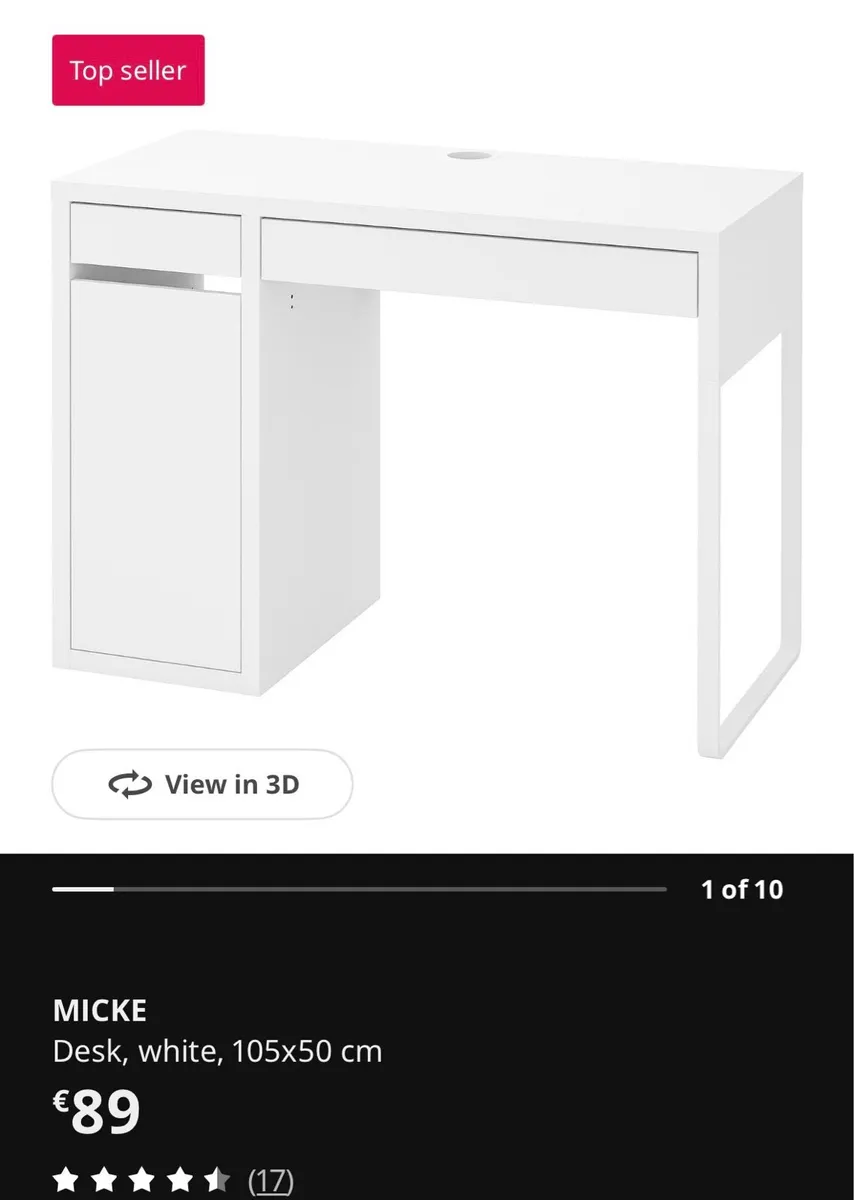 Desk Micke Ikea white - Image 4