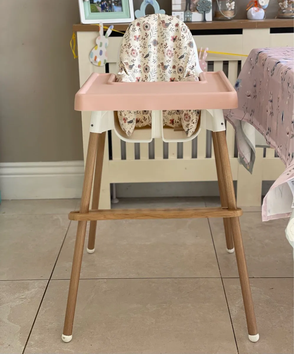 Ikea high chair (Glow up!) accessorised - Image 1