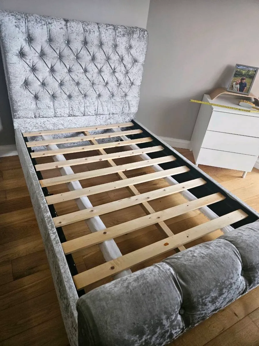 SMALL.DOUBLE BEDFRAME UPHOLSTERED - Image 1