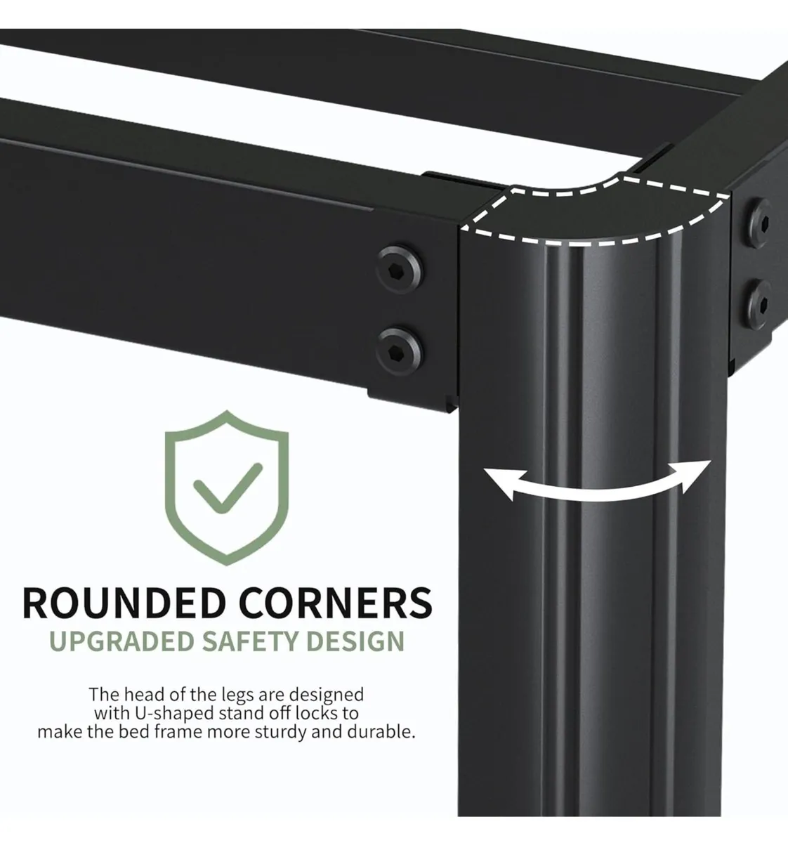 High Super King Bed Frame 6ft with Rounded Corner - Image 4